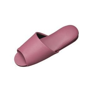  （まとめ）抗菌ビニールレザー調スリッパ（前開き） ライラック 10足