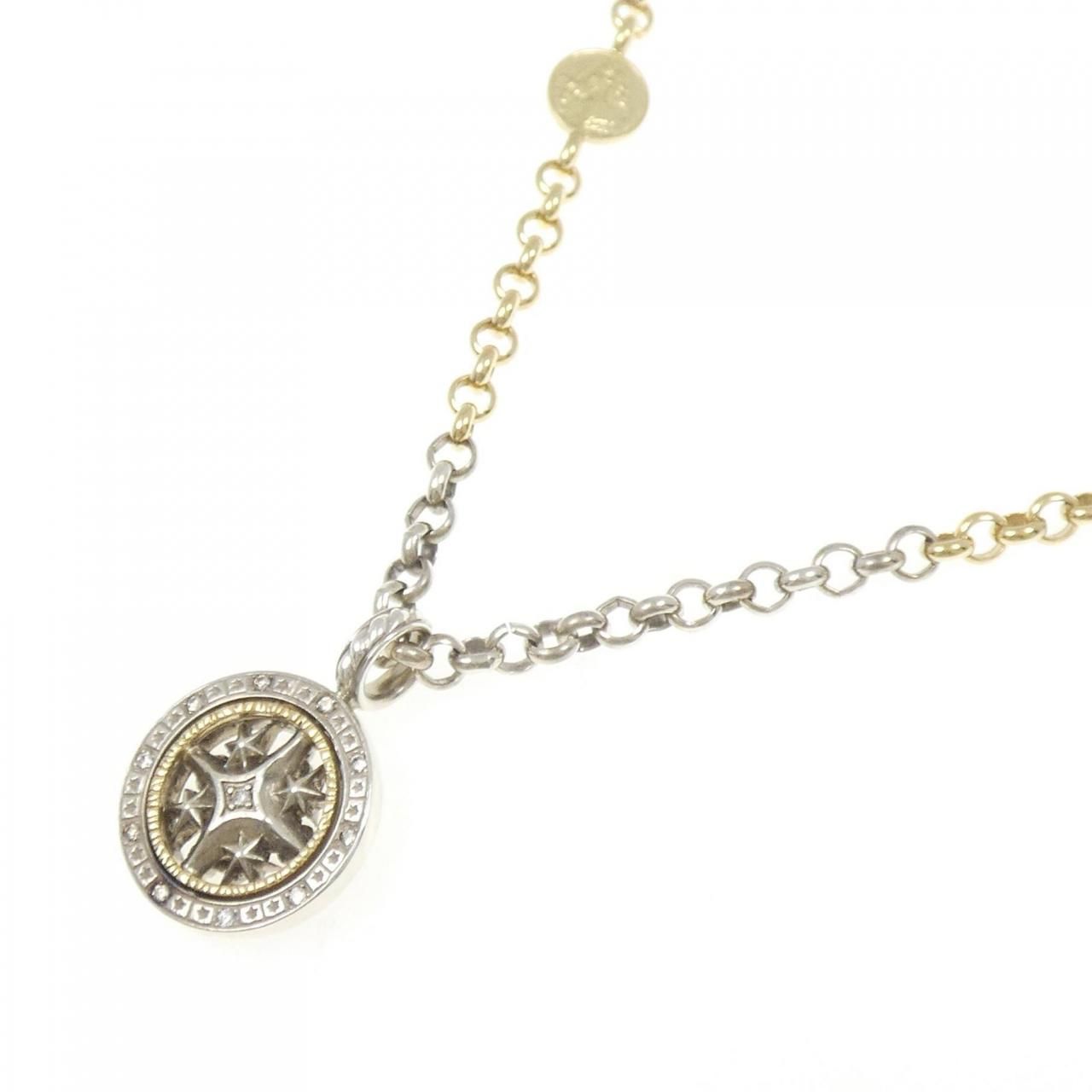 エスジェーエックス 750YG 925 ネックレス 0.07CT