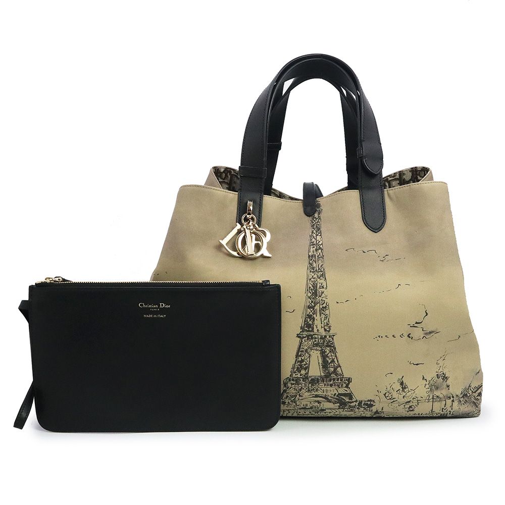 極美品！クリスチャンディオール プリッセバスケットトートレザーバッグガリアーノ期 Christian Dior クリスチャンディオール かごトートバッグ 07-BO