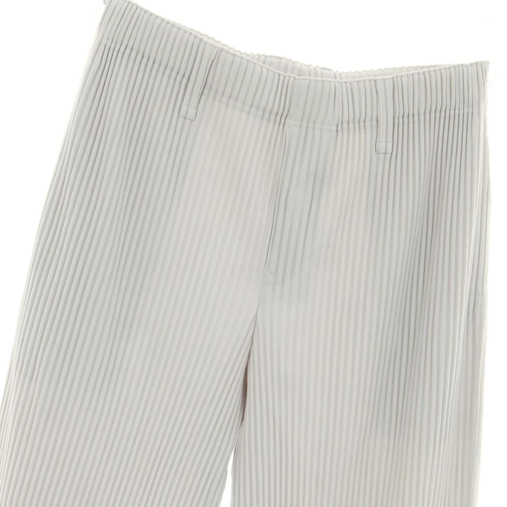 オム プリッセ イッセイミヤケ HOMME PLISSE ISSEY MIYAKE ポリエステル プリーツ イージーパンツ ライトグレー サイズ3 メンズ