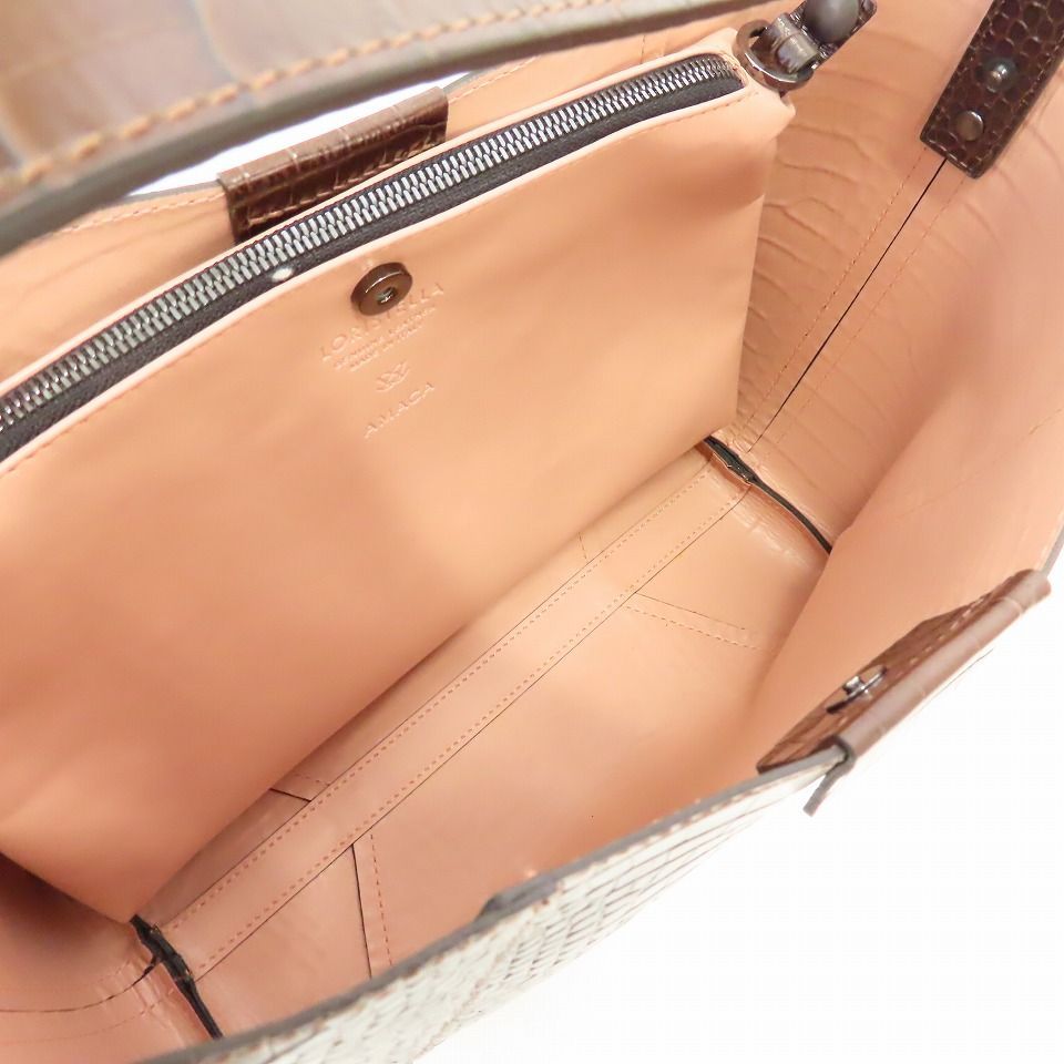 アマカ AMACA×LORISTELLA 2way 型押し レザー ショルダーバッグ ポーチ 