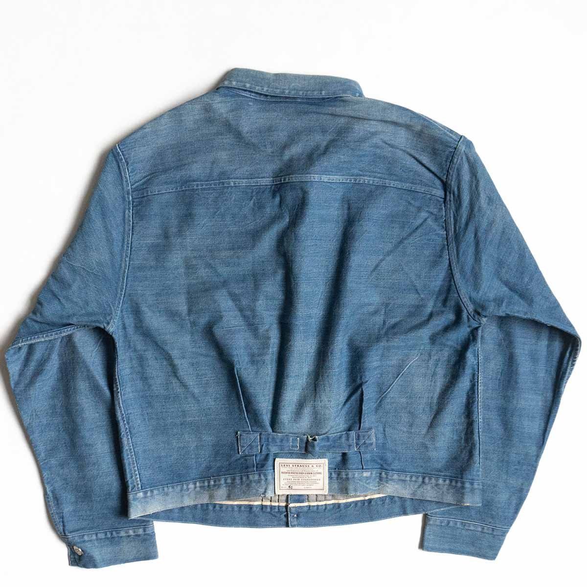 【美品/加工モデル】LEVI'S VINTAGE CLOTHING【1879 トリプルプリーツブラウス】40 デニムジャケット LVC インディゴ  y2310104