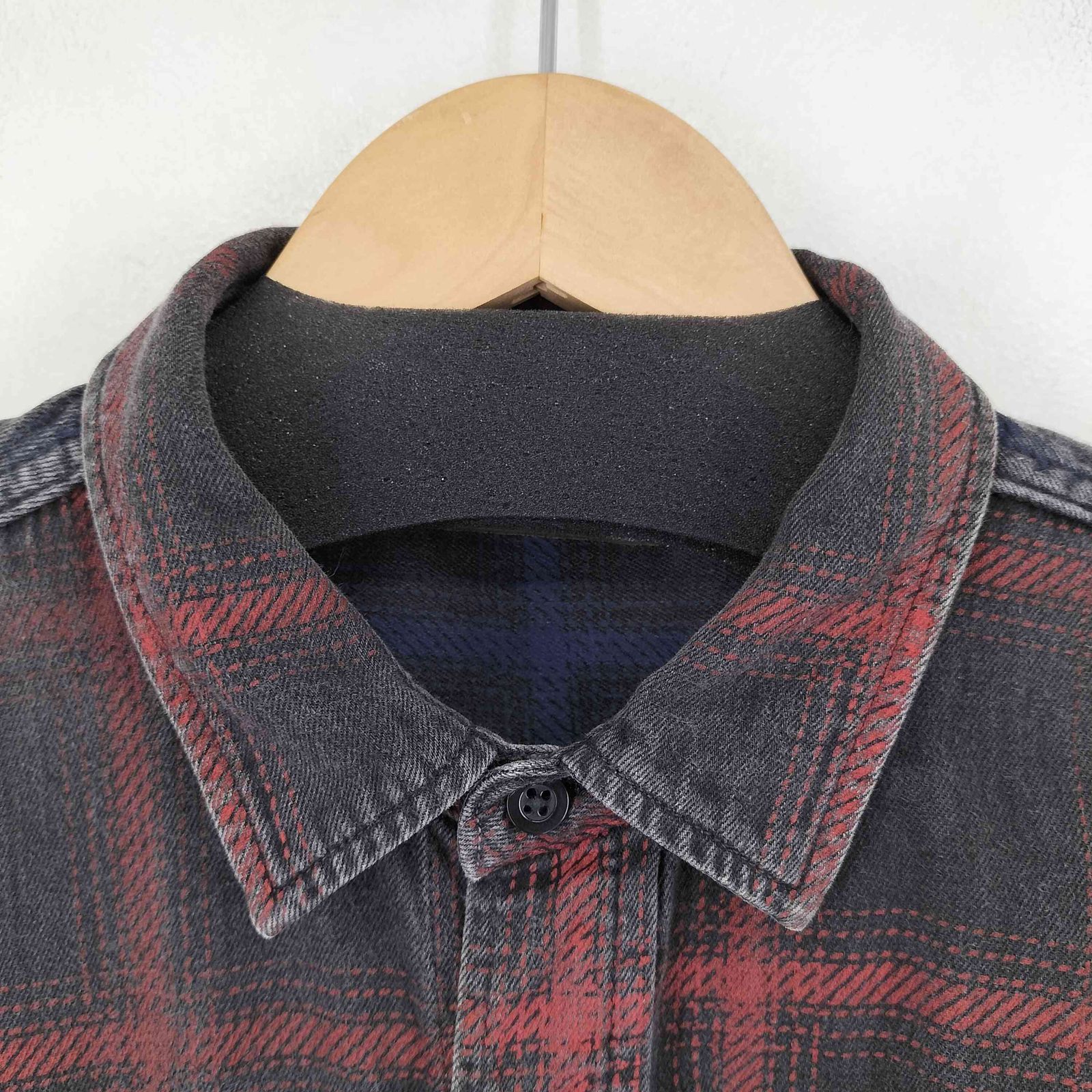 マインデニム　Black Denim Check Print SH マインデニム Black Denim Check Print SH