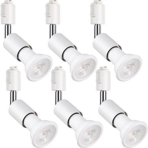 szbritelightスポットライトe26ダクトレールライト電球付きダクトレール用照明器具ライティングレール照明PAR20レフ球型ランプ付LED電球+器具セット(ホワイト電球色6個セット)