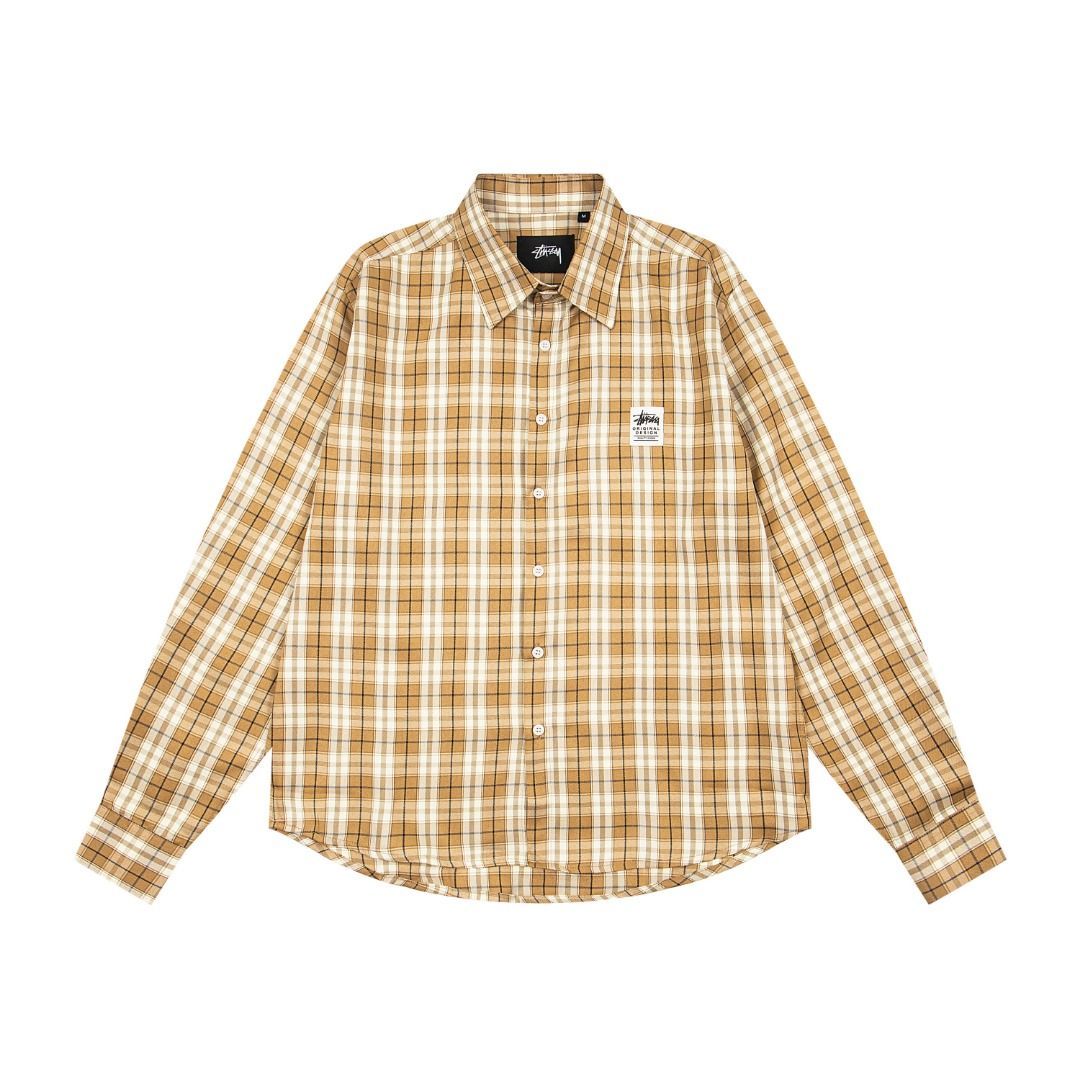 stussy アメリカのファッションブランドのゆったりとしたチェック柄の長袖シャツ