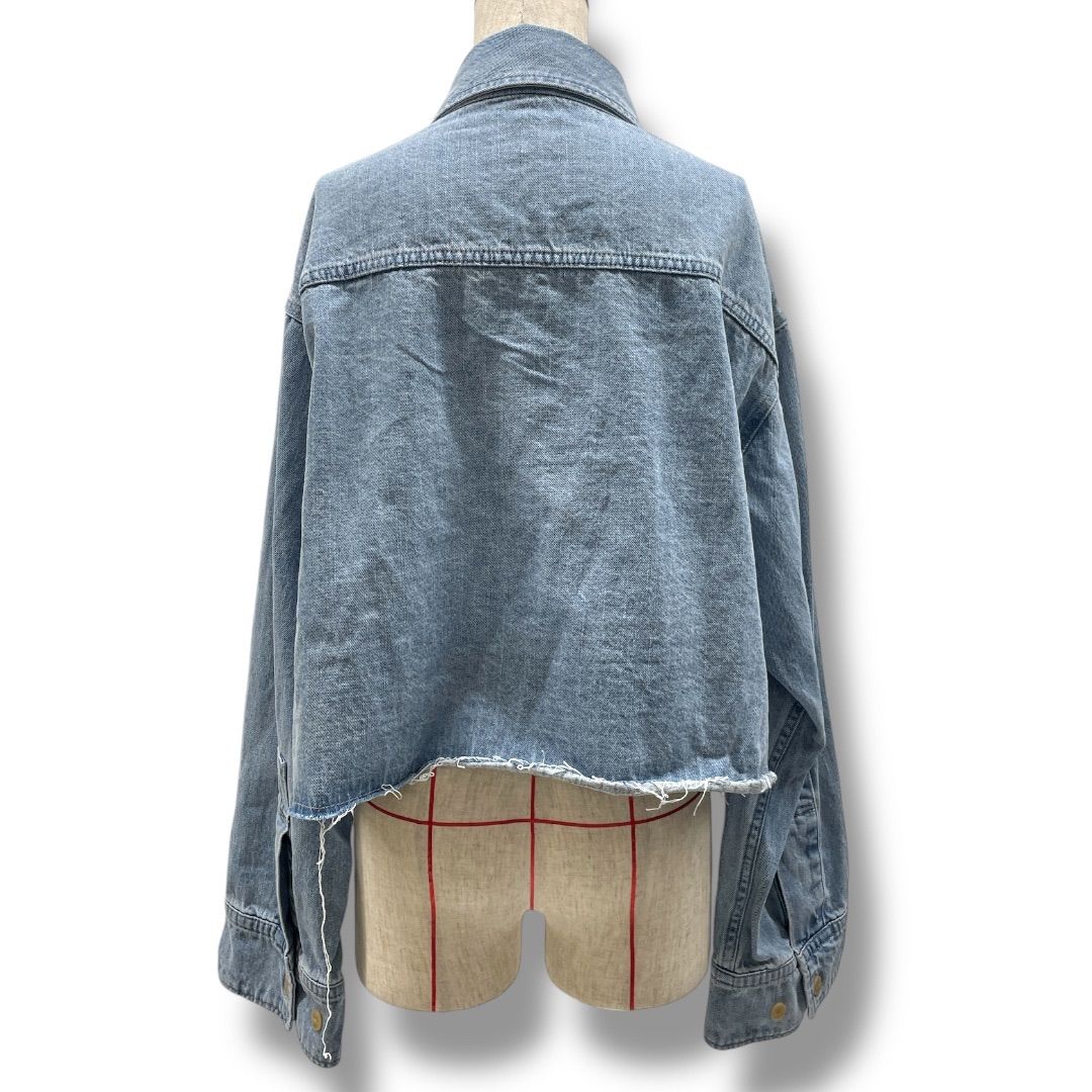 Ungrid アングリッド カットオフショートデニムシャツ ショート丈 長袖