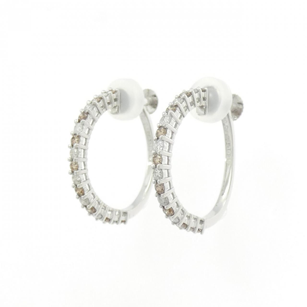 750WG K14WG ダイヤモンド イヤリング 0.50CT