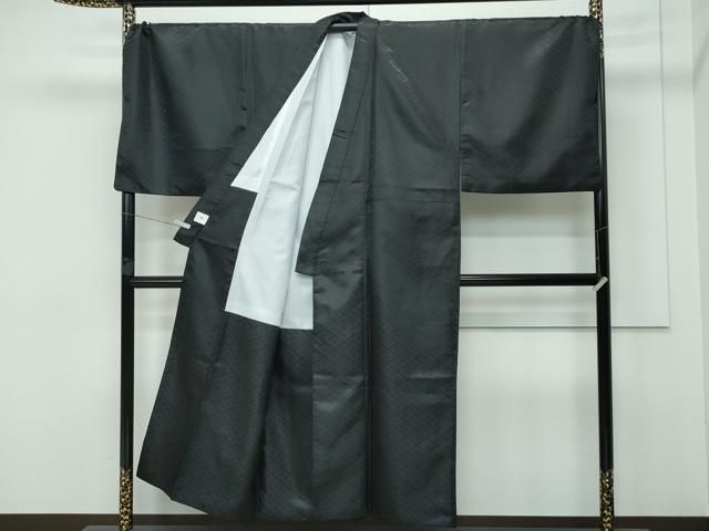 平和屋着物 上 男性 色無地 紋付き羽織 行灯袴セット キングサイズ 黒地 舞台衣装 成人式 洗える着物 CZAA3672s5