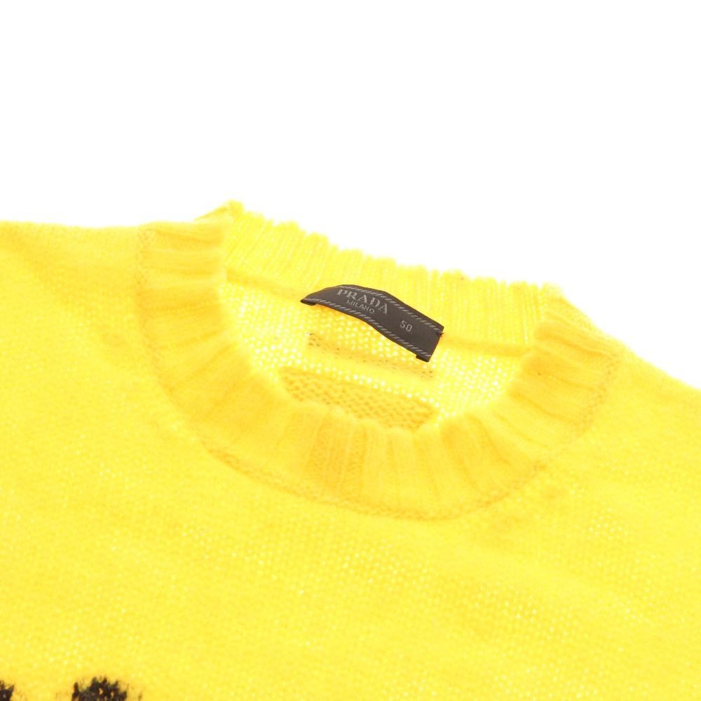 □ プラダ ニット セーター 長袖 トップス バナナ フロントプリント