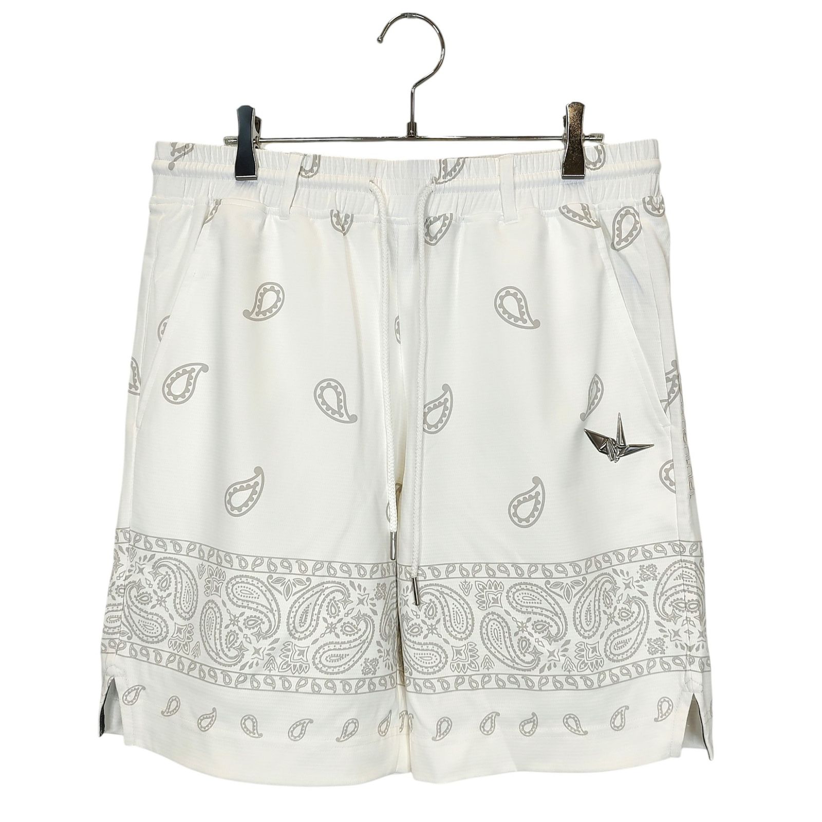 1PIU1UGUALE3 GOLF ウノピゥウノウグァーレトレ ゴルフ BANDANA SHORTS バンダナ ペイズリー ショーツ パンツ  GRP182 GPE006 6 XL ホワイト メンズ