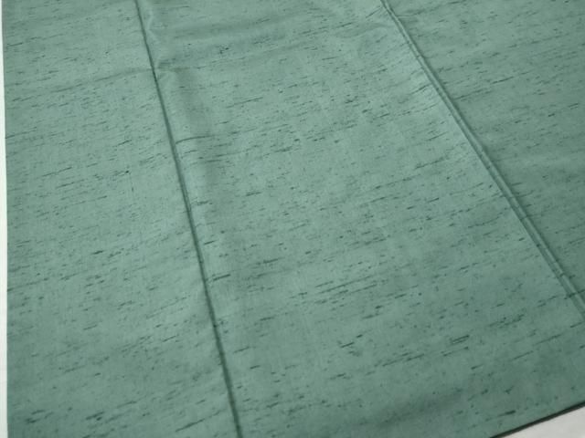 平和屋着物○白山紬 本加賀友禅 岡本幸治 色無地 薄青色 正絹 逸品