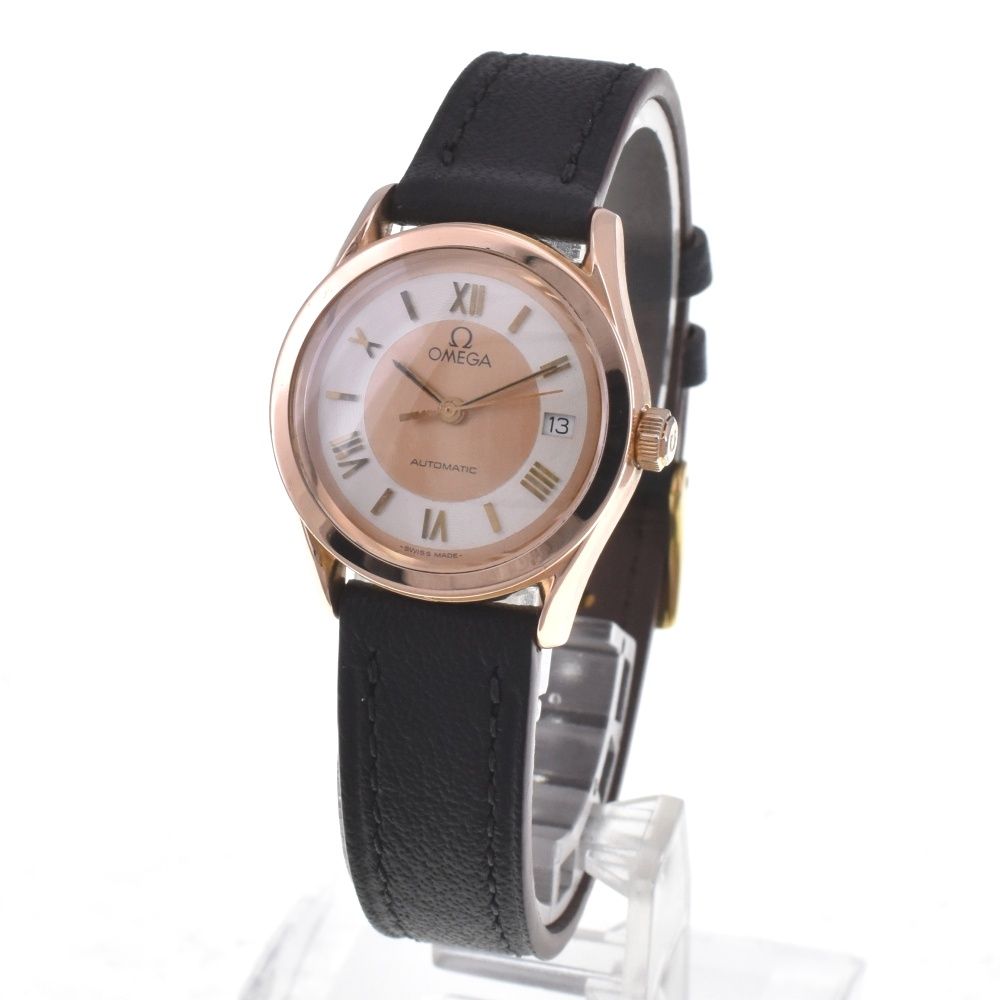 オメガ OMEGA 566.0295 クラシック デイト K18PG|レザー 自動巻き レディース I 142131