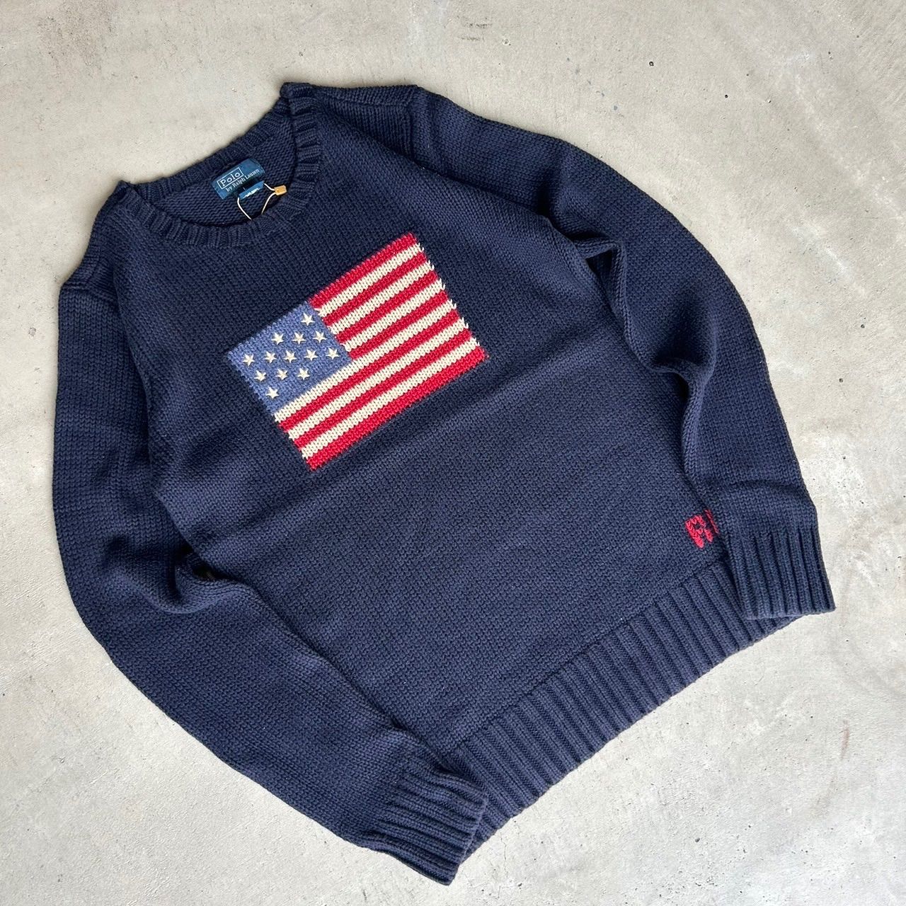 Ralph Laurenラルフローレン ニット ポロベア ヴィンテージ 星条旗 POLO RALPH LAUREN KNIT ポロ ラルフローレン 星条旗 ニット