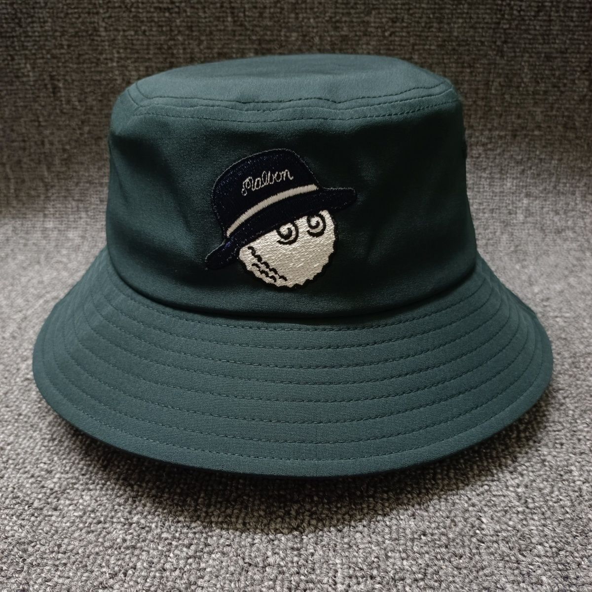 マルボンゴルフ バケットハット ブラック 帽子 紐付き ロゴ 