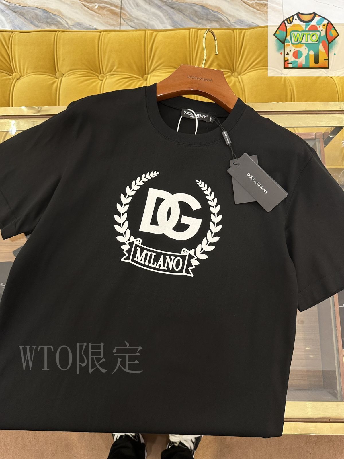 今日特価】DOLCE & GABBANA 2025SS 麦穂プリントロゴ T シャツ-2