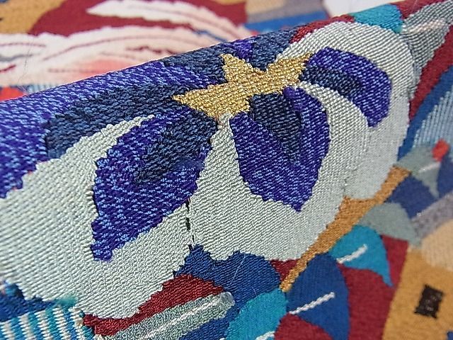 平和屋本店□極上 手織綴れ 山鹿清華 太鼓柄袋帯 鳳凰 金糸 逸品  