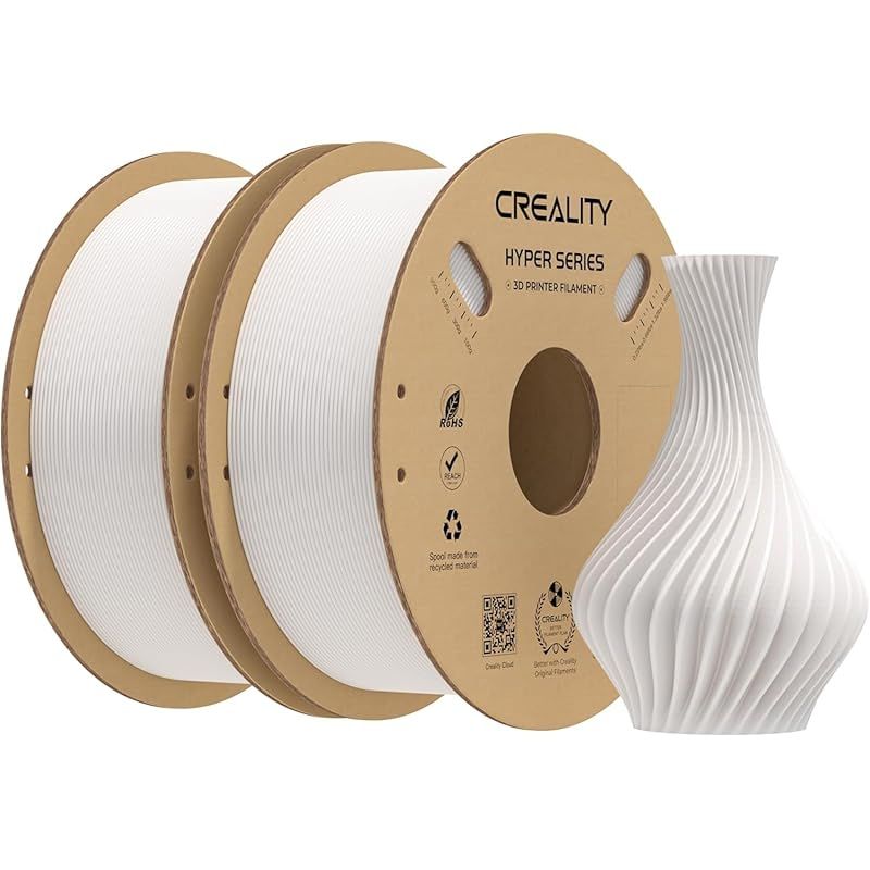 Creality Hyper PLA フィラメントバンドル 1.75mm 2KG K1 Max|Ender 3 V3 SE|KE用 高速30-600mm|s 寸法精度±0.03mm用に設計された3Dプリンター用フィラメントPLA ホワイトとホワイトの2パ 1