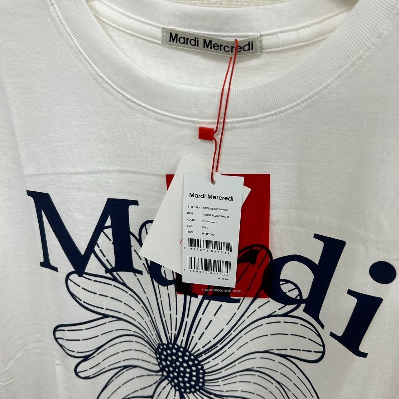 マルディメクルディTシャツ 半袖 ネイビー 白 mardi mercredi