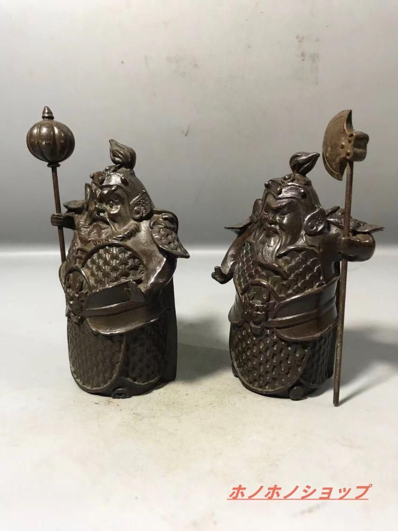 銅製 門神 鎮宅 辟邪 開運 風水 招財 荼鬱塁二神 置物 工芸品