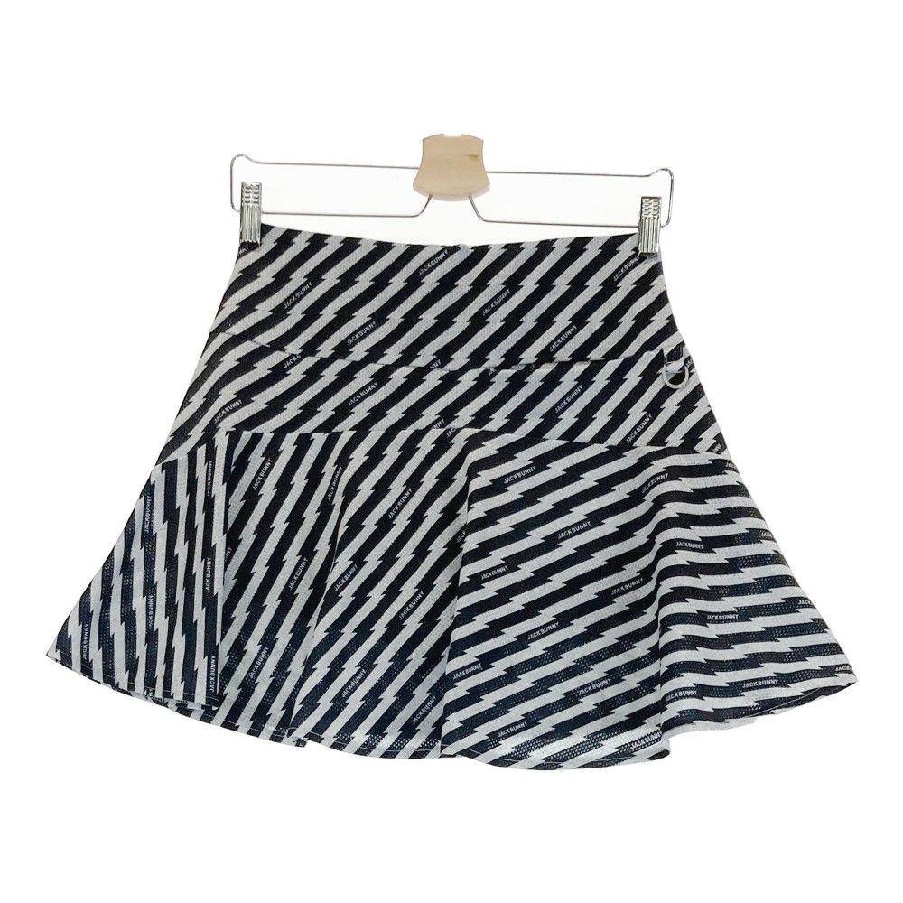 仕事着 サイズ 1 JACK BUNNY ジャックバニー 2025年モデル インナー付き フ スカート 斜めギザストライプ柄 ブラック系 240101277388 ゴルフウェア レディース ストスト 【100%本物】