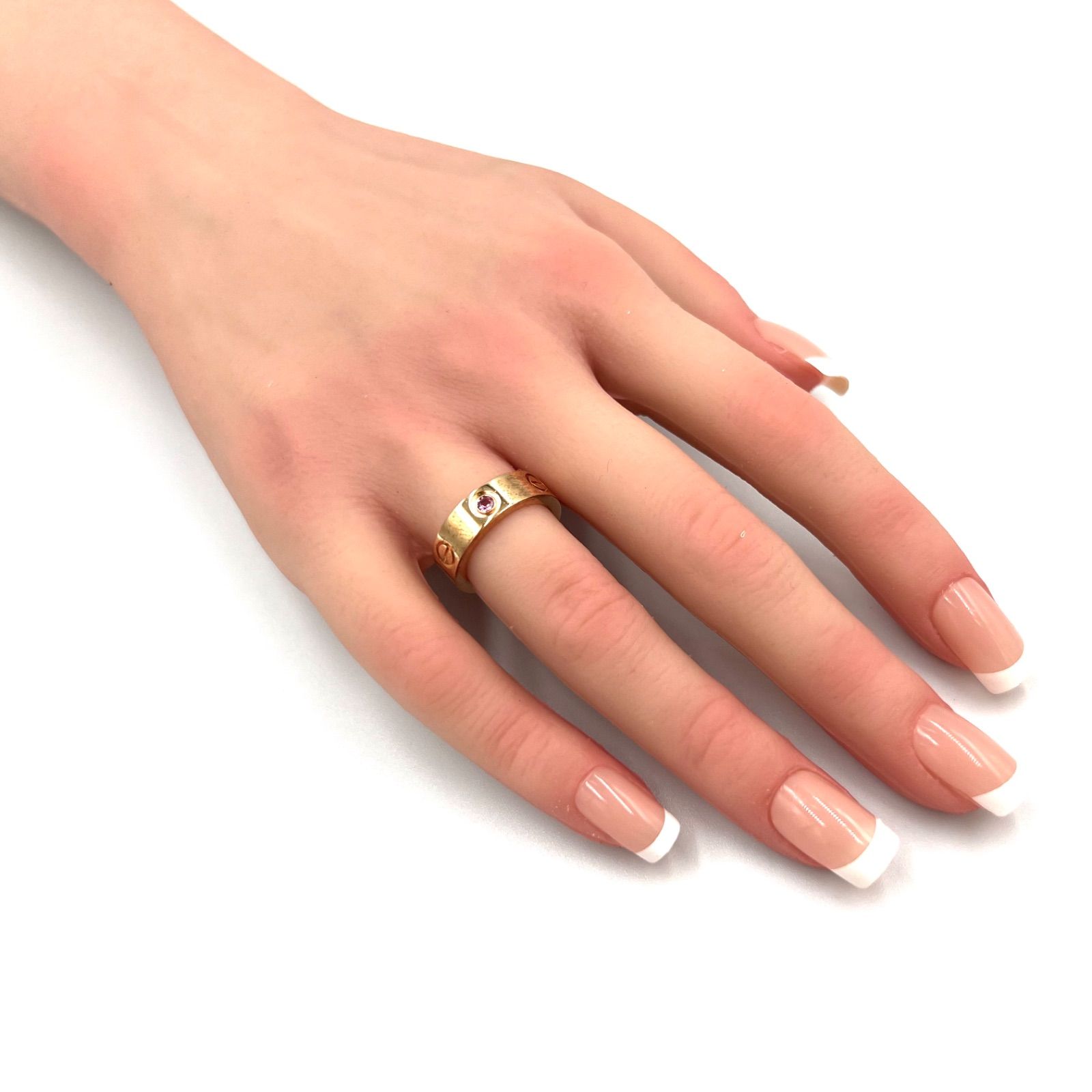 カルティエ ラブリング 1P ピンク サファイア K18 PG 9号 #49 ピンク