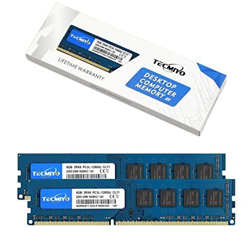 ブルー テクミヨ デスクトップPC用 メモリ1.35V 低電圧 16GB DDR3L