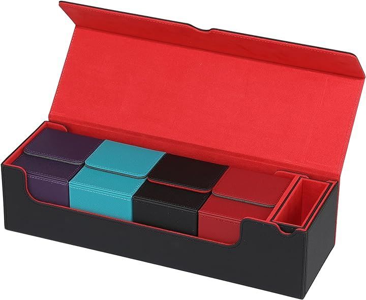 おもちゃの神様 トレカ デッキケース カードケース トレーディングカード レザー ホルダー ストレージ 100枚収納 縦長タイプ 550＋デッキケース デッキケース４個入り(550＋デッキケース（デッキケース４個入り）)