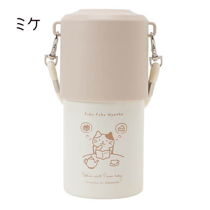 2月26日入荷予定 Fuku Fuku Nyanko スイーツカフェ ペットボトルクラー ふくふくにゃんこ 水筒 保温 500ml 600ml クーラーボックッス 学校 会社 ピクニック キャンプ  プレゼント 猫 ねこ ネコ お弁当 ランチ 猫の日