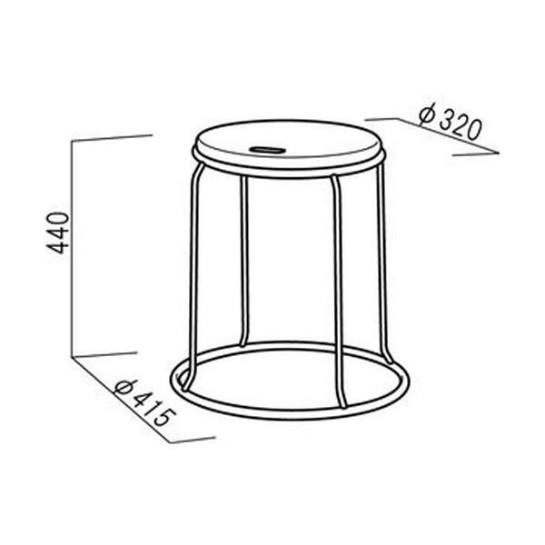 スツール オットマン 幅415mm ダークブラウン×ブラック スチール 完成品 1脚販売 リビング ダイニング 在宅ワーク