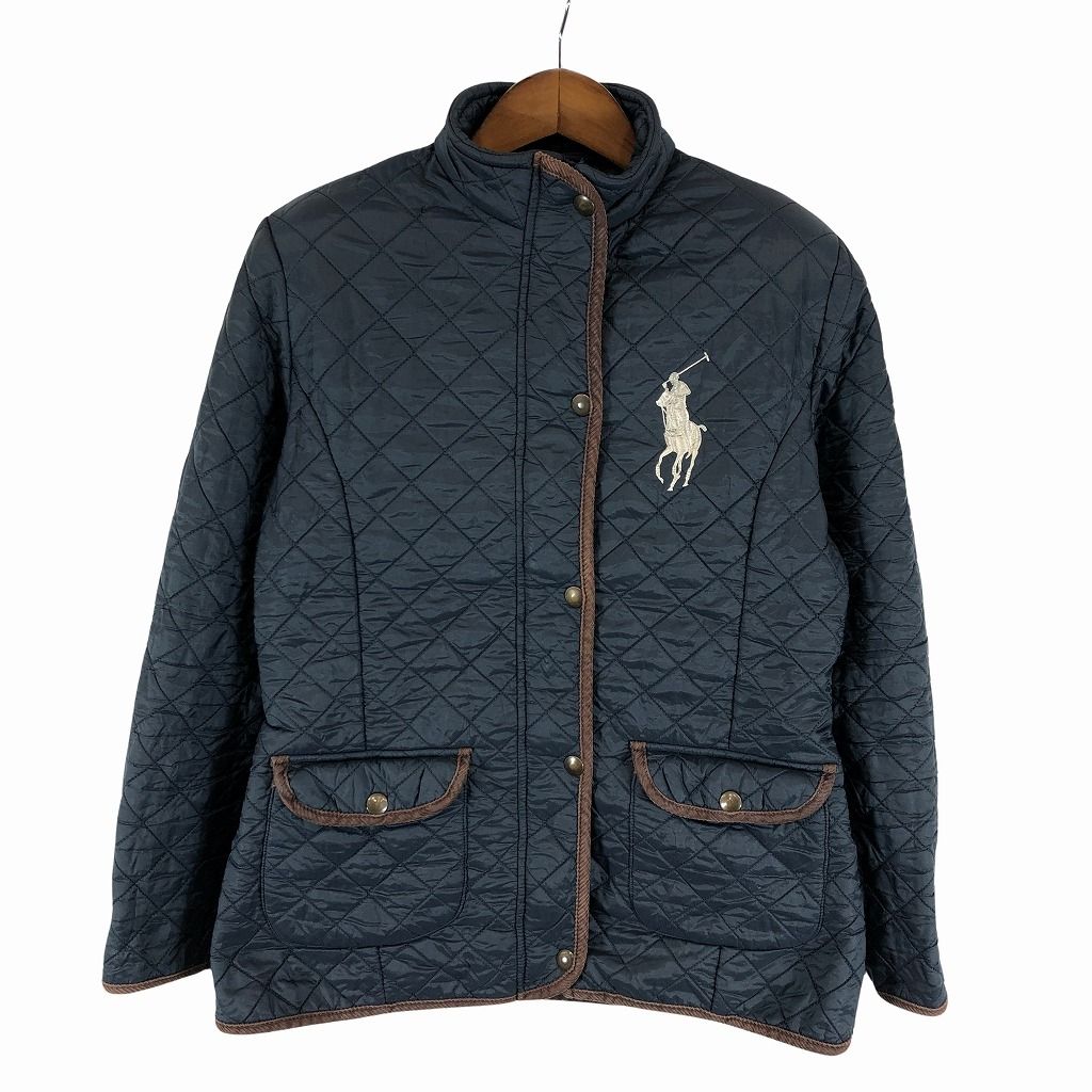 90年代~ Polo by Ralph Lauren ポロバイラルフローレン キルティングジャケット 防寒 ネイビー (レディース L) 中古 古着  O7973 - メルカリ