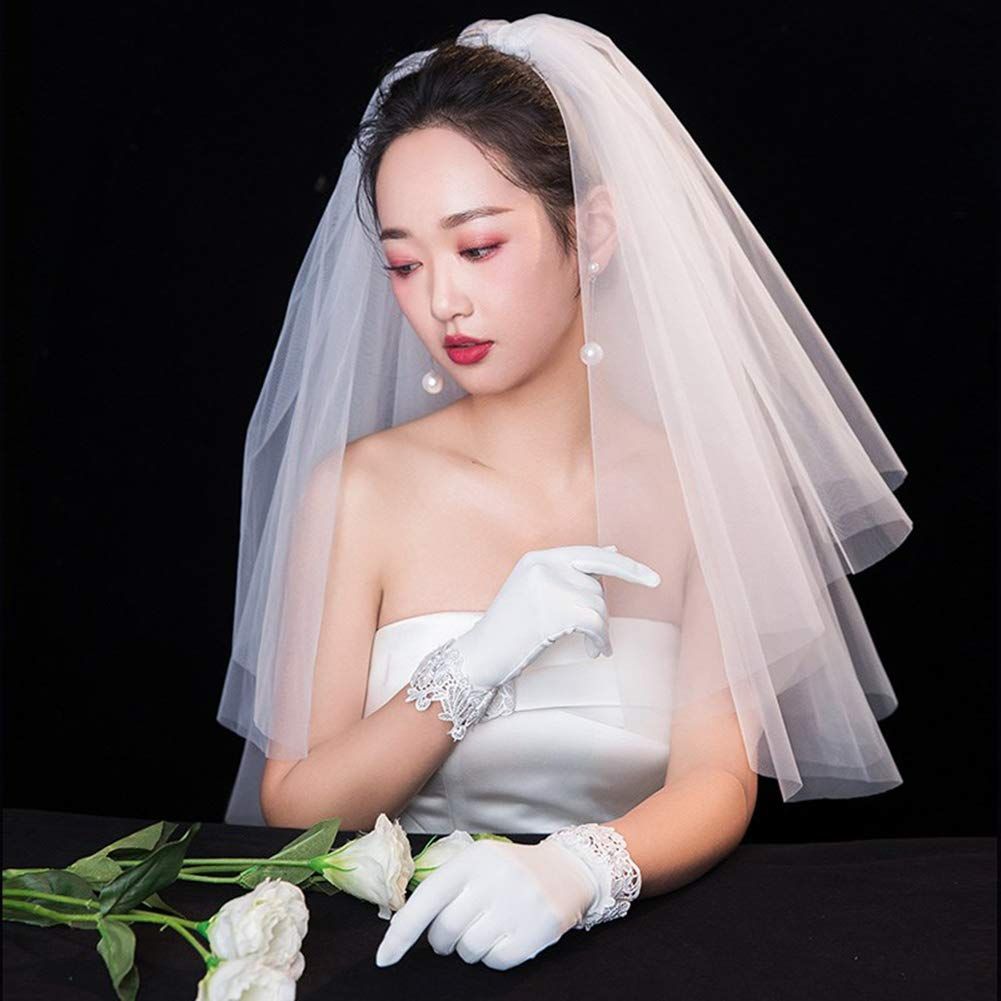 在庫処分】コーム付き 結婚式 2層ベール 髪飾り アクセサリー