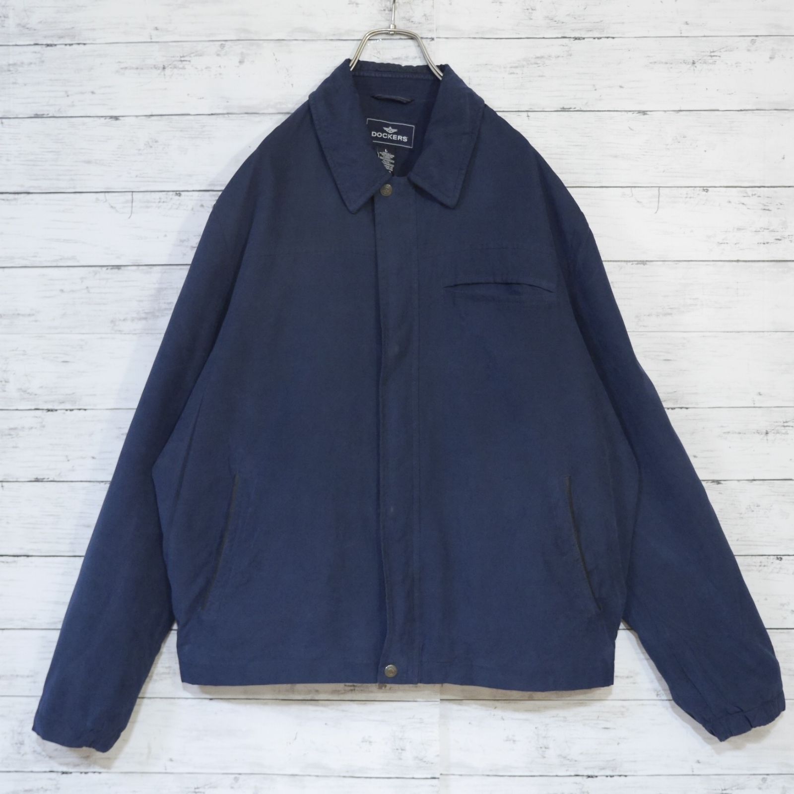 DOCKERS ドッカーズ Levi's リーバイス 刺繍ロゴ 襟レザー スナップ