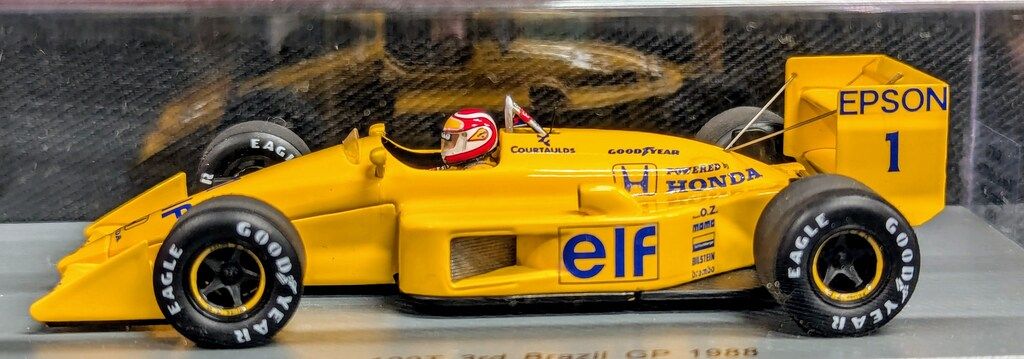 Spark model 1 43 Lotus 100 T No.1 3rd Brazilian GP 1988