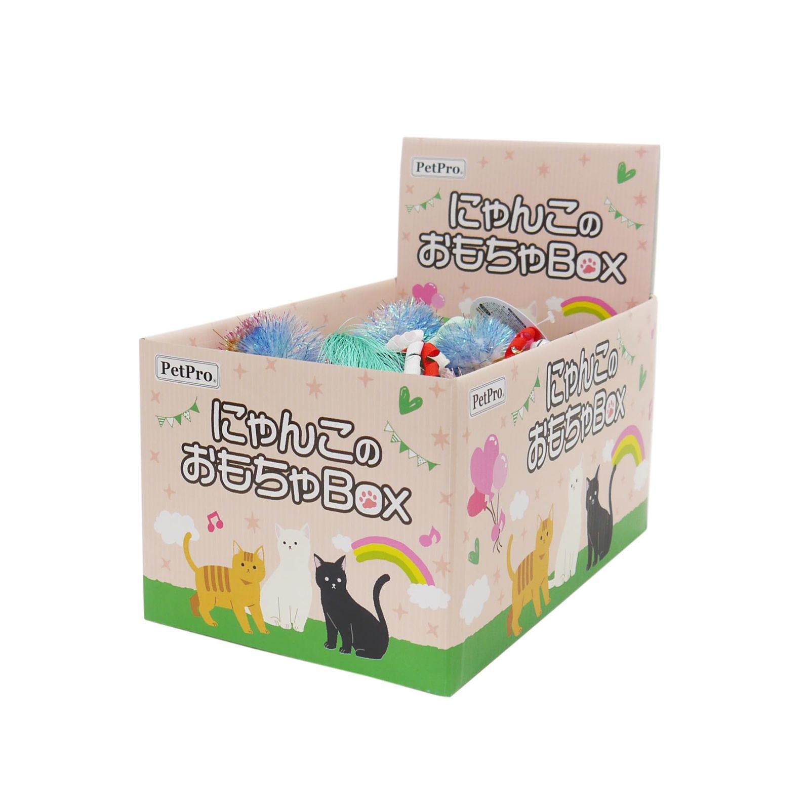 数量 ペットプロ にゃんこのおもちゃBOX キラキラモールボール×24個セット