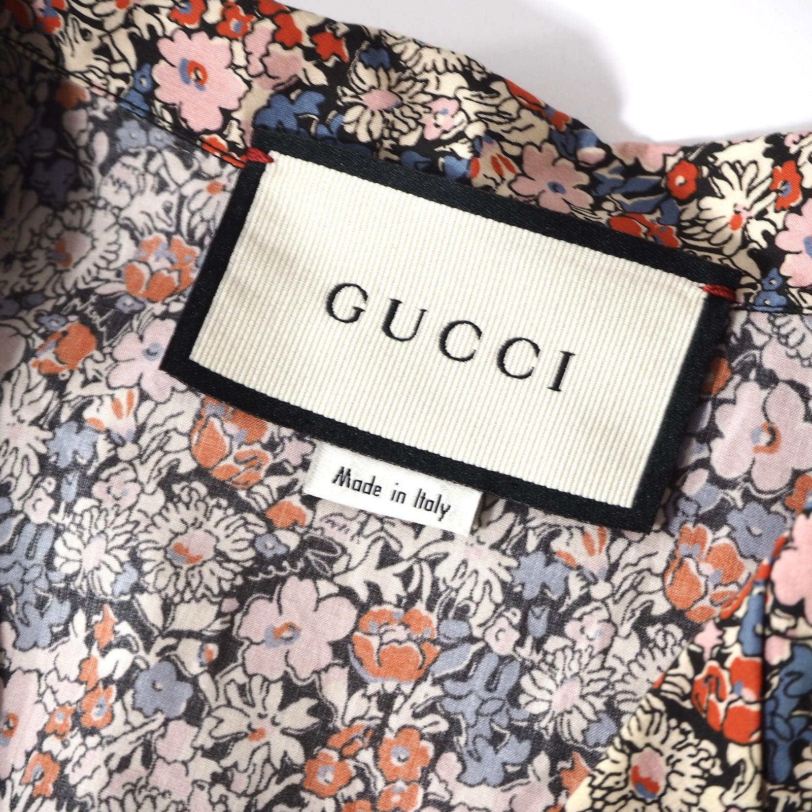 美品 グッチ GUCCI LIBERTY オープンカラー ボーリングシャツ 半袖 46 