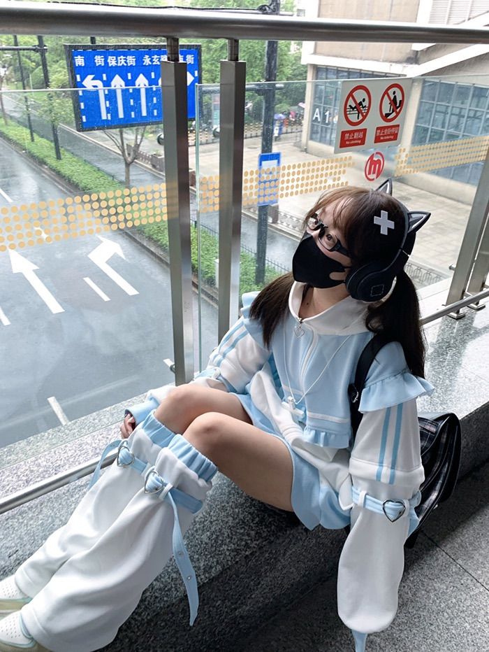 秋 冬 セットアップ 猫耳 フード 天使界隈 サブカル 服 原宿