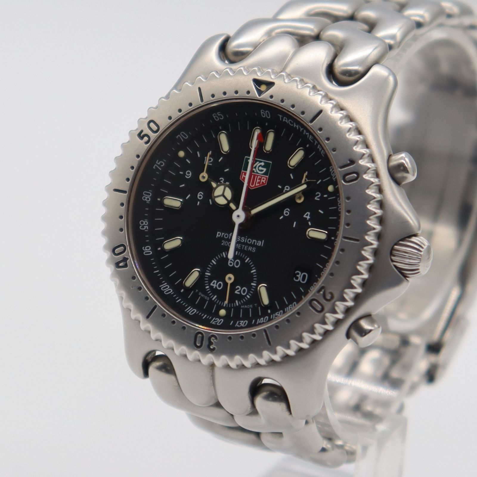 タグ・ホイヤー　プロフェッショナル　純正　ステンレス　コンビベルト　305/3　ラグ幅18ｍｍ タグホイヤー プロフェッショナルダイバー200m 自動巻 1980年代製 Ref