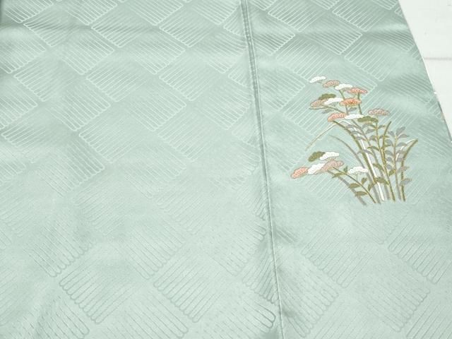 平和屋着物○訪問着 扇面糸巻き飛鶴草花文 暈し染め 金彩 正絹 逸品
