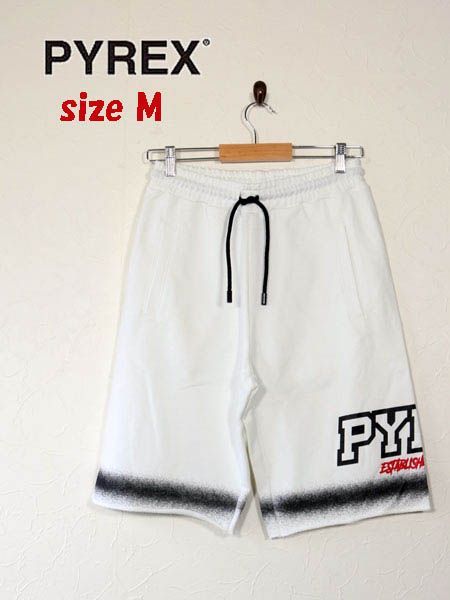 PYREX　パイレックス　ショートパンツ　綿　裏毛素材　スウェット　ホワイト　M