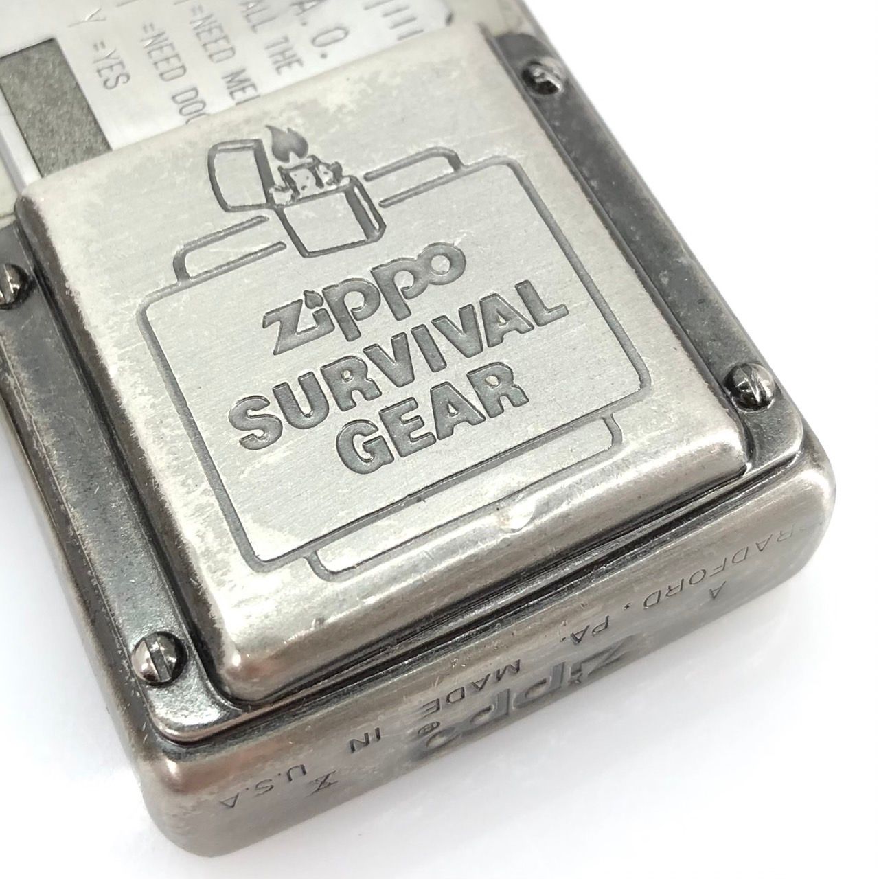 05w00794 ジッポ ZIPPO サバイバルギア/SURVIVAL GEAR シルバー 1994年1月製造 アメリカ製 ヴィンテージ ライター  マルチツール付き 【中古品】 - メルカリ