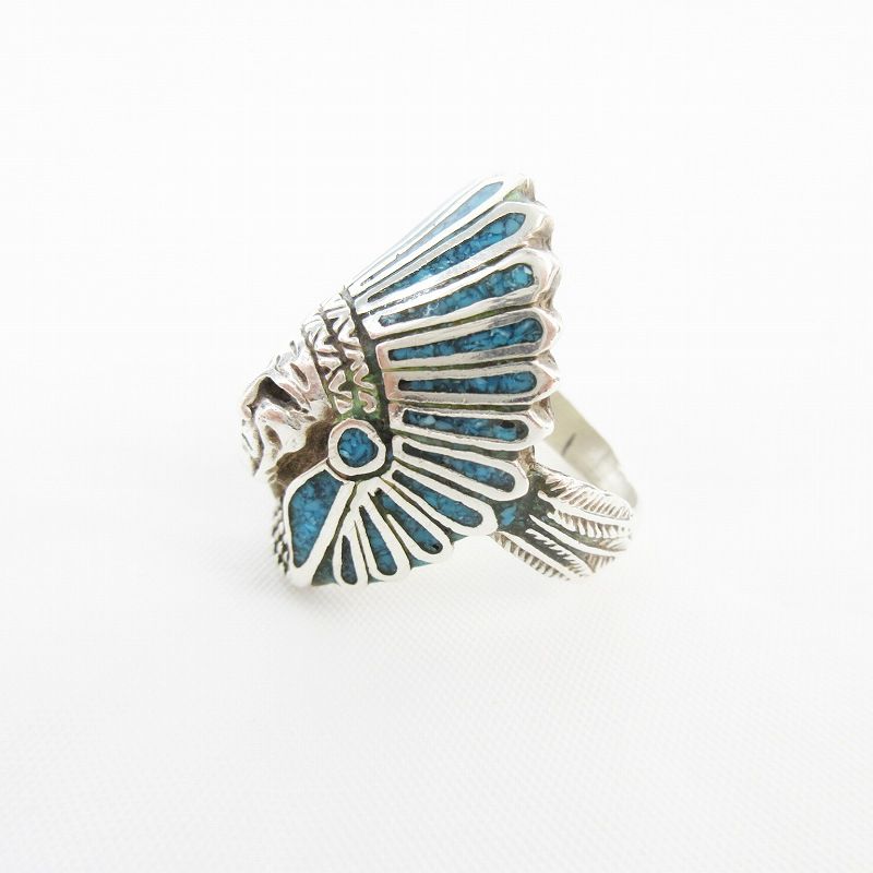 NAVAJO ナバホ族 インディアン ヘッドリング 指輪 シルバー925