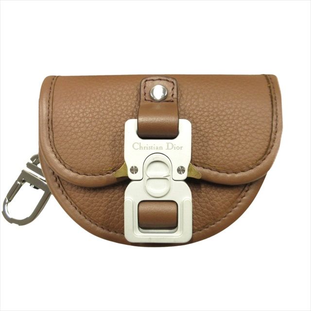 ディオール Dior ギャロップ ナノ ポーチ GALLOP NANO POUCH バッグ 鞄 サドル レザー ローラーコースターベルト バックル キーホルダー 茶 ブラウン メンズ レディース◆６