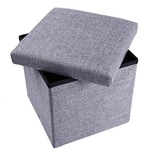 グレー_30*30*30cm Actnow 収納スツール 収納ボックス 座椅子 リビングチェア 足置き 玄関 簡易 家具 小物 インテリア (グレー， 30*30*30cm)