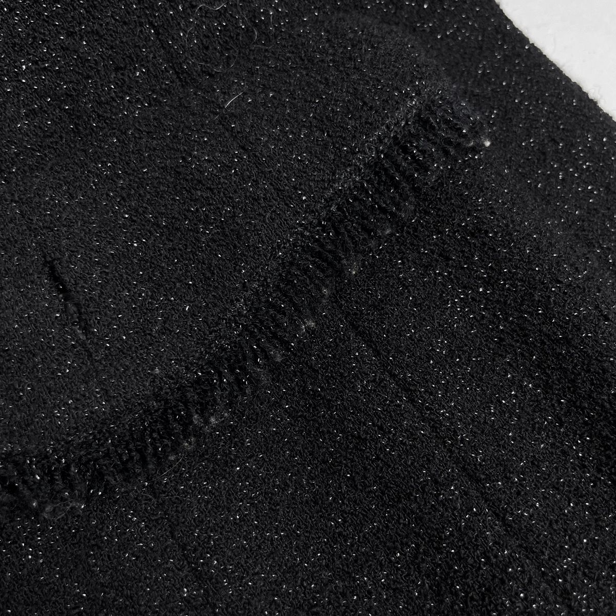シャネル CHANEL 黒 ウール テーラードジャケット フリンジ付 ブラック シャネル CHANEL テーラード ジャケット ココマークボタン