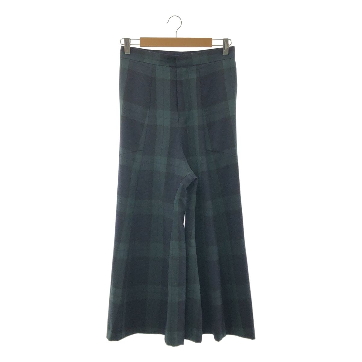 JUNYA WATANABE COMME des GARCONS ジュンヤワタナベ 2011AW チェック ワイド フ パンツ S グリーン ネイビー レディース