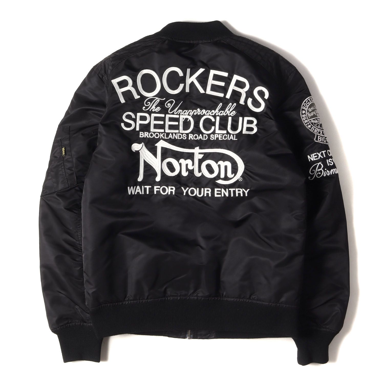 Norton MA-1ジャケット ブラック Norton ウイング刺繍MA-1ジャケット メンズ