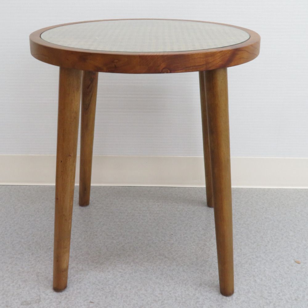 AZUMAYA 東谷 ラウンドガラステーブルM ブラウン GT-779BR 未使用品