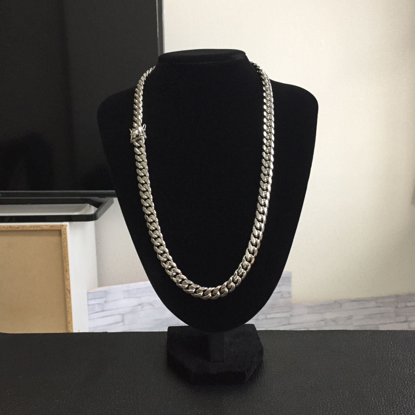 美品　特別製　シルバー925　喜平　マイアミ　チェーン　メンズ　ネックレス　8面 美品 特別製 シルバー925 喜平 マイアミ チェーン ネックレス