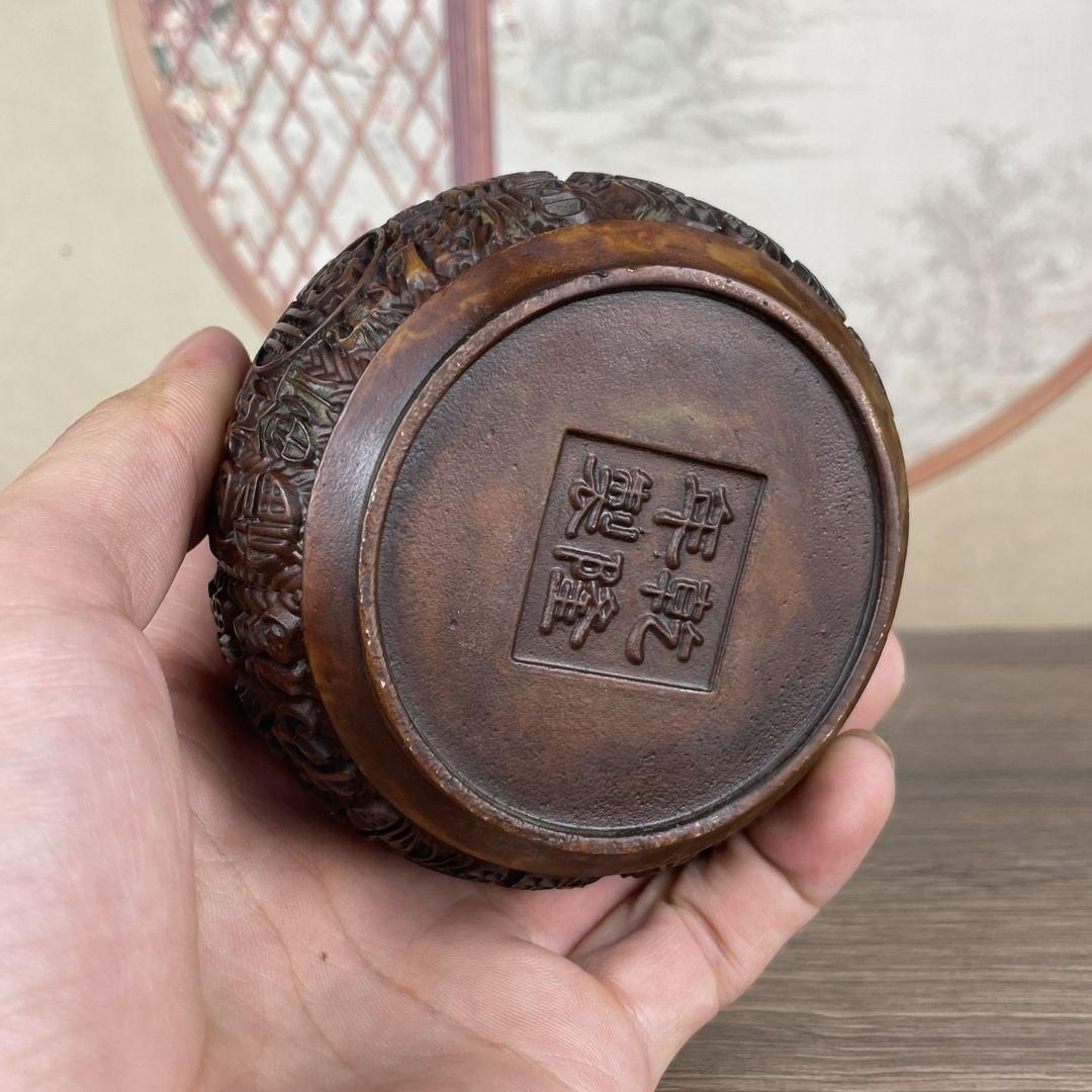 銅製  百福万字紋香炉 香道具   装飾品   工芸品 美術品 置物 百福文様香炉 茶道香炉 香道具 銅製品 装飾品 工芸品 置物