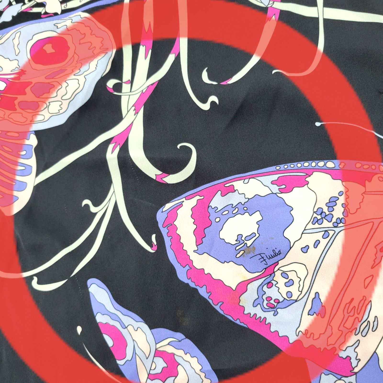 訳あり】EMILIO PUCCI エミリオプッチ 膝丈ワンピース スクエアネック 